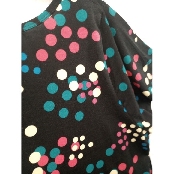 NWT LuLaRoe Tunic Top Plus Size 3XL Black with Colorful Dots Stretch Lightweight - Picture 16 of 16